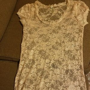 Dusty rose color lace top